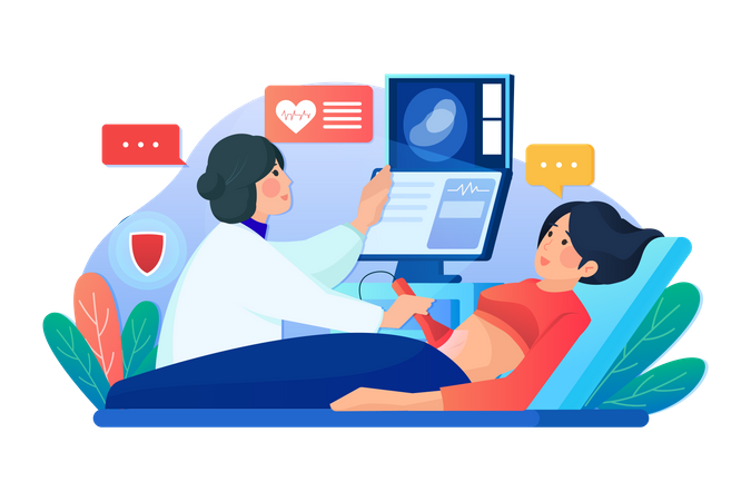 Embryo baby health diagnostic  Illustration