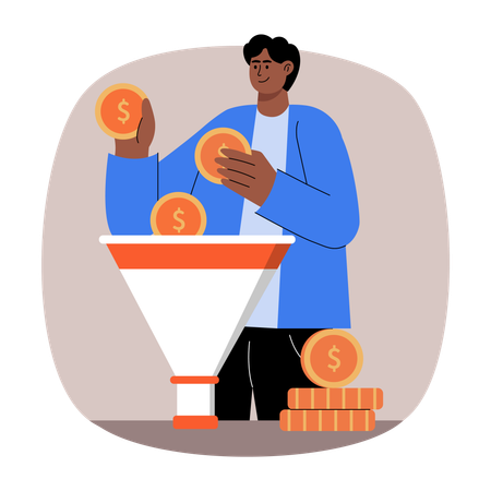 Embudo de ventas descifrado por el gerente  Ilustración