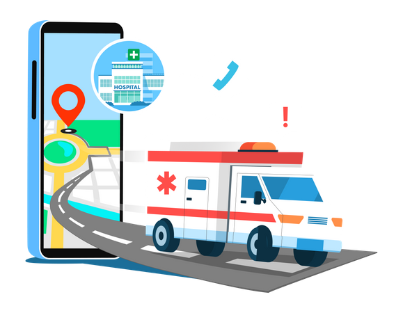 Emergency ambulance application Illustration