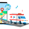 emergency ambulance app illustrations