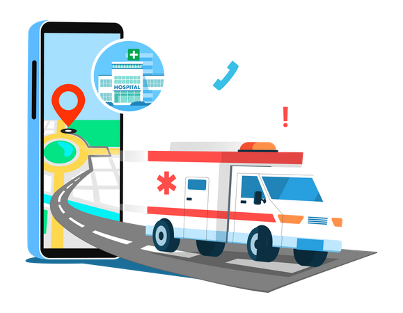 Emergency ambulance application  Illustration