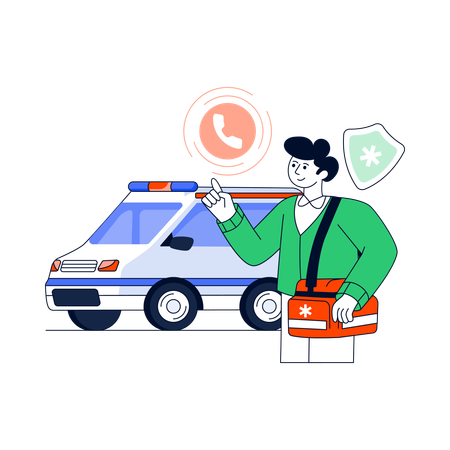 Emergency ambulance service  Illustration