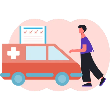 Emergency ambulance service  Illustration