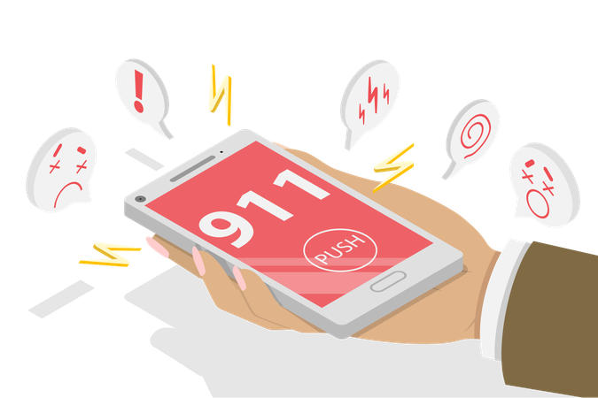 Emergency Call and Help Service  Illustration