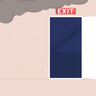 illustration fire emergency exit