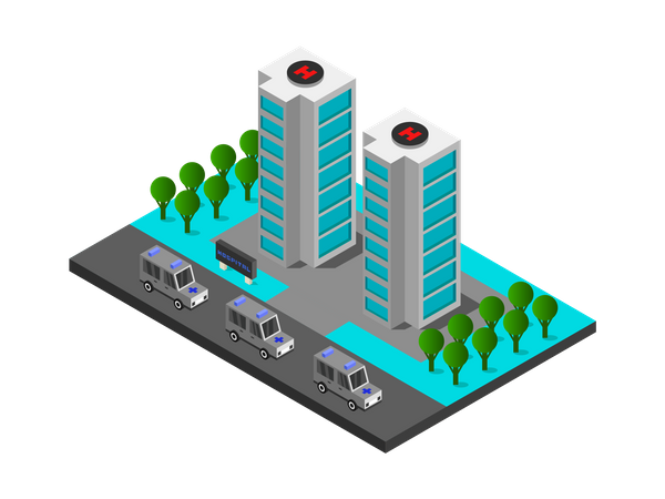 Emergency facility in hospital  Illustration