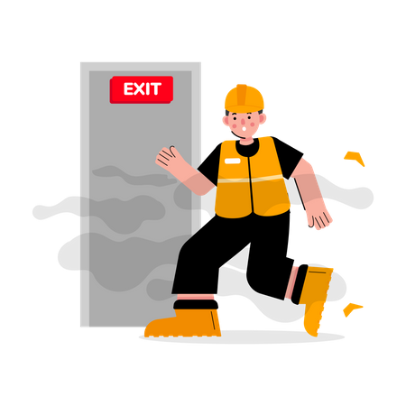 Emergency Fire Evacuation Door  Illustration