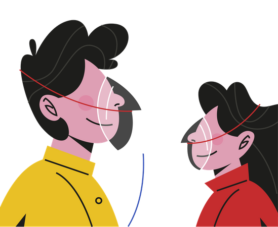 Emergency flight oxygen mask  Illustration