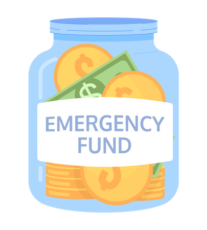 Emergency fund jar Illustration