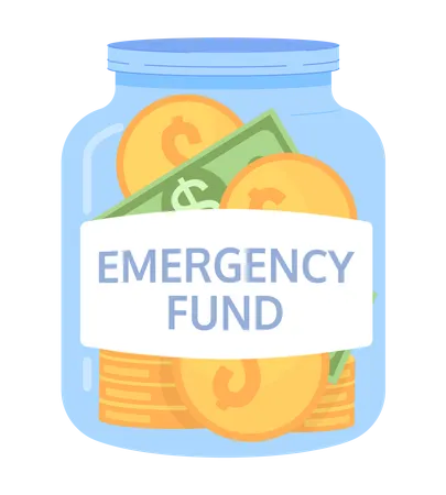 Emergency fund jar Illustration