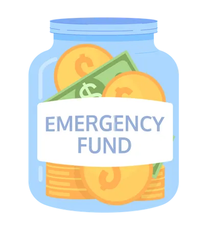 Emergency fund jar  Illustration