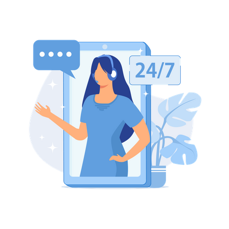 Emergency helpline service  Illustration