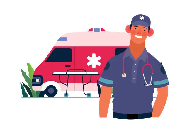 Emergency medical support Illustration