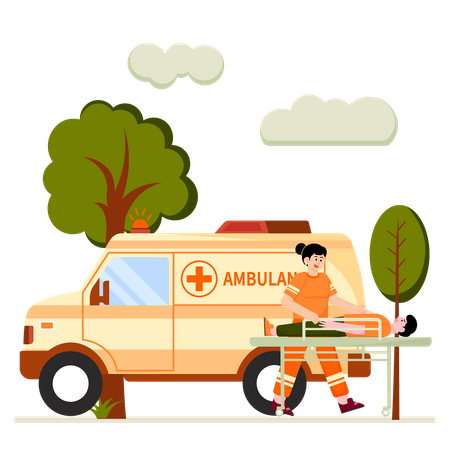 Emergency Medical Team For Earthquake Victims  Illustration