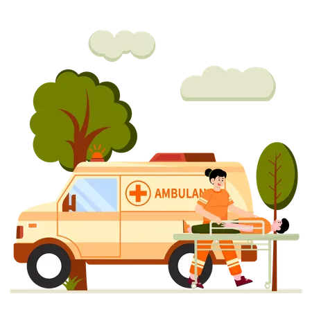 Emergency Medical Team For Earthquake Victims  Illustration