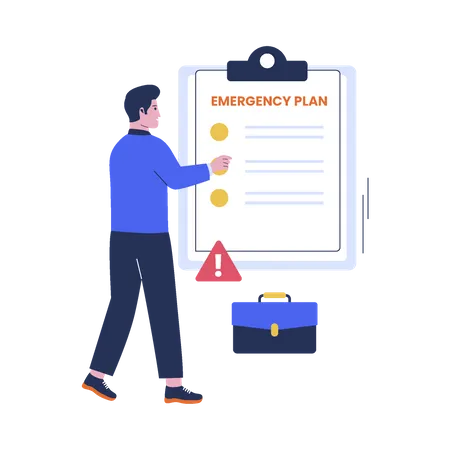 Vector Illustration Of Emergency Plan Concept Backup Plan In Case Of Crisis Flat Design Illustration Illustration