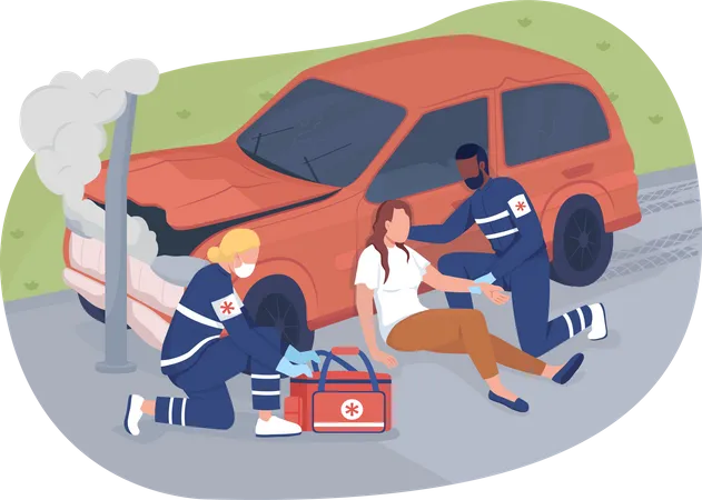 Emergency response to accident person  Illustration