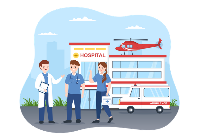 Emergency Service for Pick Up Patient  Illustration