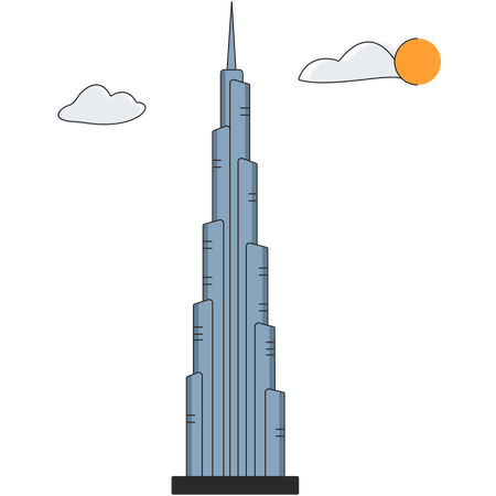 Emirados Árabes Unidos - Burj Khalifa  Ilustração