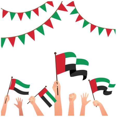 Emiratos Árabes Unidos Feliz Día Nacional  Ilustración