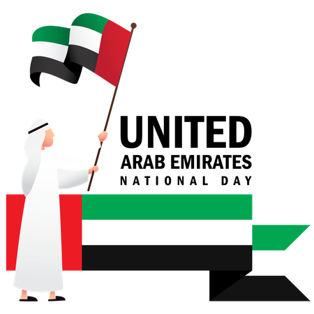 Emiratos Árabes Unidos Feliz Día Nacional  Ilustración