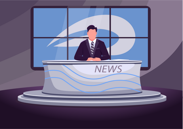 Emisión de noticias  Ilustración