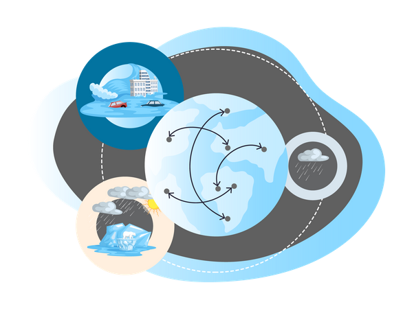 Las emisiones destruyen la atmósfera  Ilustración