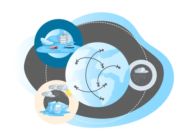 Las emisiones destruyen la atmósfera  Ilustración