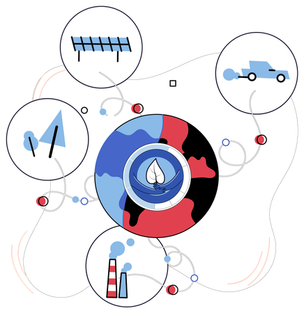 Emissão de carbono  Ilustração