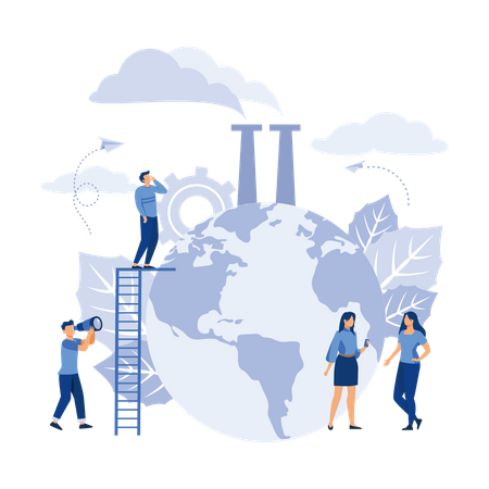 Emission von Schadstoffen in die Umwelt  Illustration