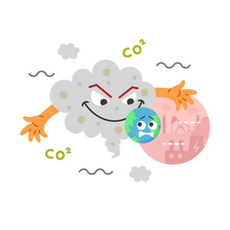 Emissão de gases de efeito estufa  Ilustração