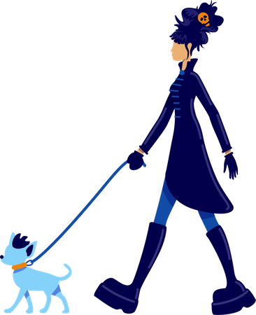 Emo-Mädchen in Schwarz  Illustration