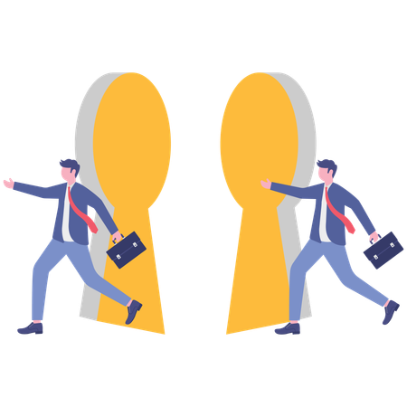 Los empleados de negocios están experimentando rotación de personal  Ilustración
