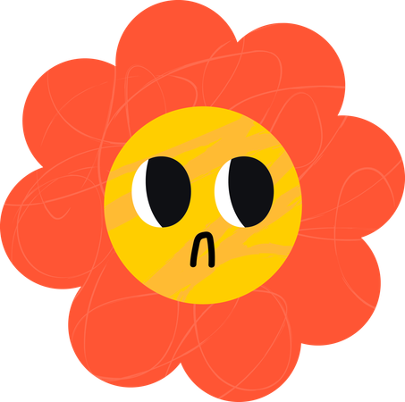 Emoji de flor infeliz  Ilustración