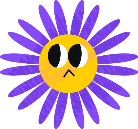 Emoji de flor triste  Ilustração