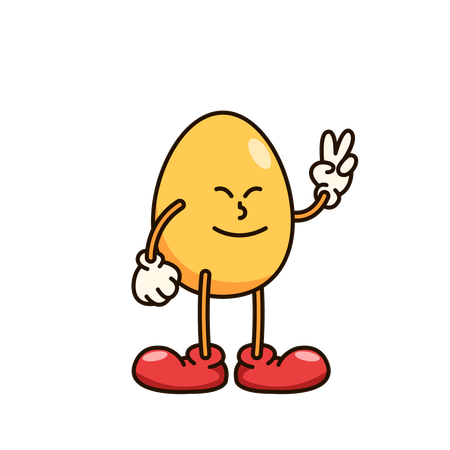 El emoji del huevo muestra el signo de la victoria  Ilustración