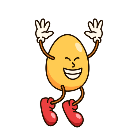 Emoji de huevo saltando  Ilustración