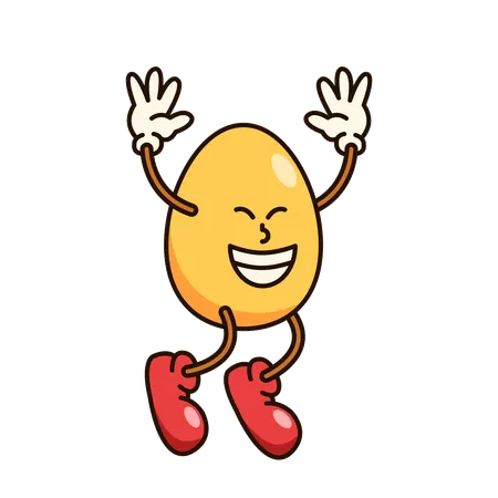 Emoji de huevo saltando  Ilustración