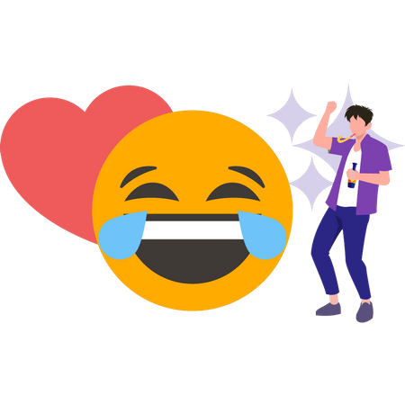 Emoji de menino rindo  Ilustração