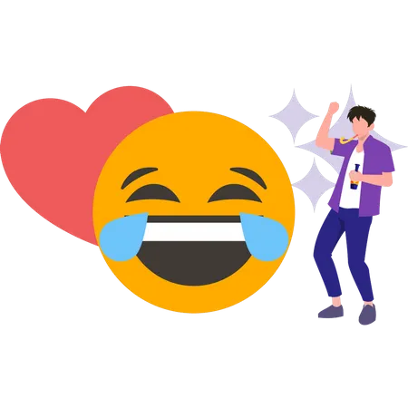 Emoji de menino rindo  Ilustração