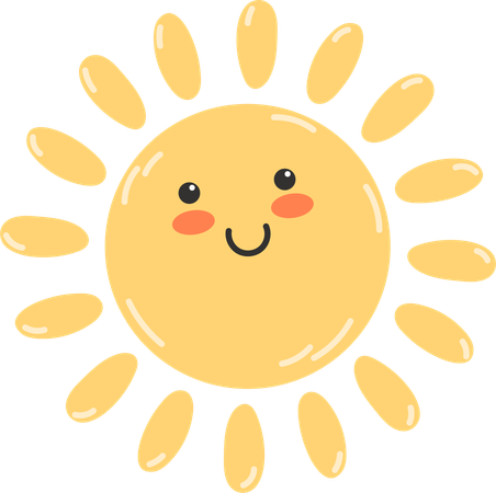 Emoji de sol brilhante  Ilustração