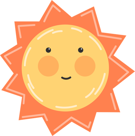 Emoji de sol brilhante  Ilustração