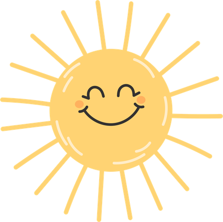 Emoji de sol feliz  Ilustração