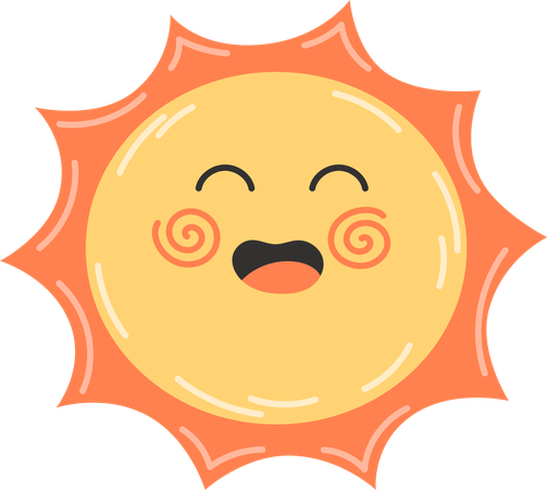 Emoji de soleil éclatant  Illustration