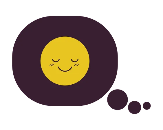 Emoji encantado no balão de pensamento  Ilustração