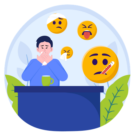 Emoji enfermo  Ilustración