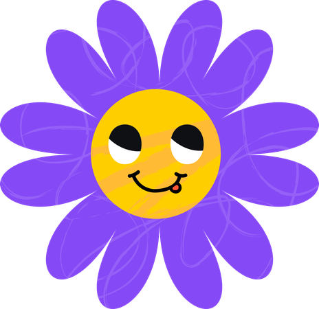 Emoji fleur pensante  Illustration
