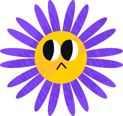 Emoji fleur triste  Illustration