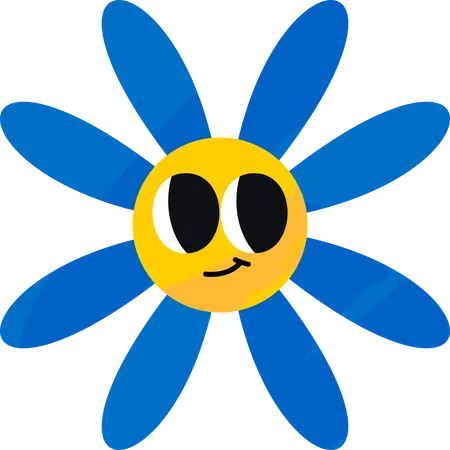 Emoji de flor feliz  Ilustração