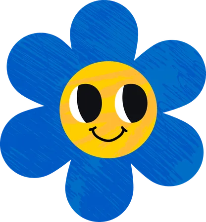 Emoji de flor feliz  Ilustración